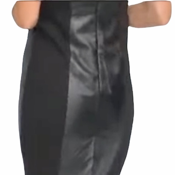 Black Leather Twist Front Halter Dress Black Leather Dress - Picture 5 of 12